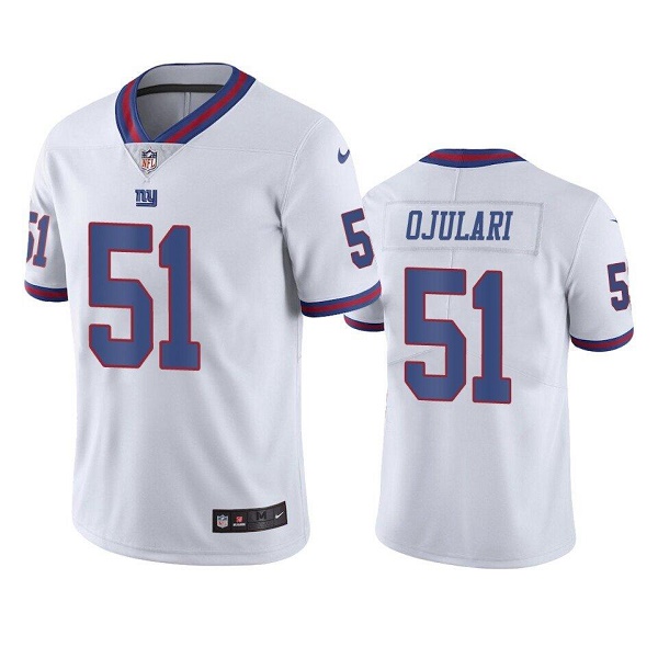 Men's New York Giants #51 Azeez Ojulari White Color Rush Limited Stitched Jersey - Click Image to Close